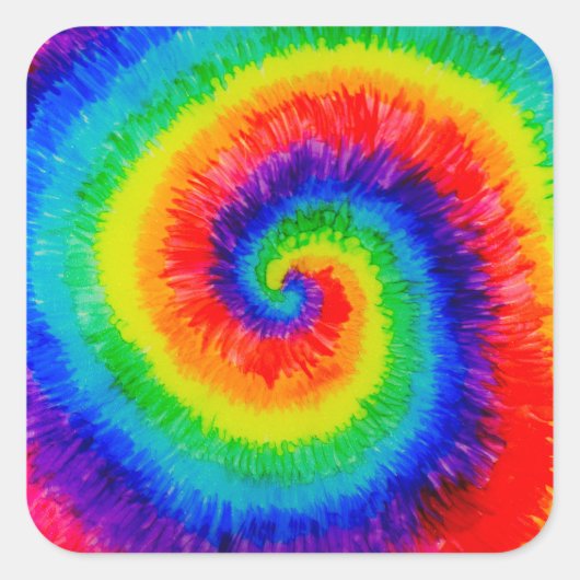 Sticker Carré Rainbow Tie-Dye Alcohol (Devant)