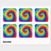 Sticker Carré Rainbow Tie-Dye Alcohol (Feuille)
