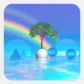 Sticker Carré Rainbow Tree (Devant)