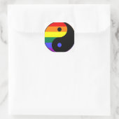 Sticker Carré Rainbow Yin et Yang - LGBT Pride Couleurs arc-en-c (Sac)