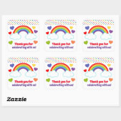 Sticker Carré Rainbows Coeurs et Dots Filles Anniversaire (Feuille)