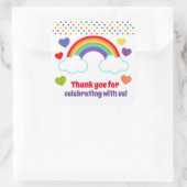 Sticker Carré Rainbows Coeurs et Dots Filles Anniversaire (Sac)