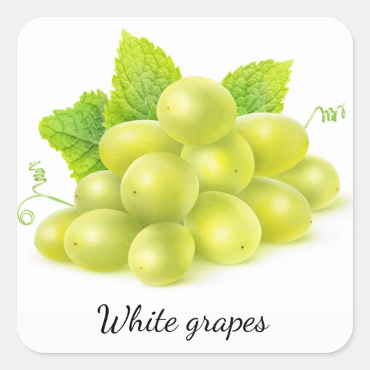 Sticker Carré Raisins et menthe (Devant)