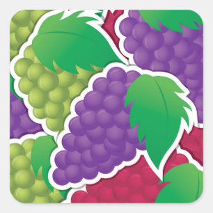 Sticker Carré Raisins mélangés