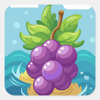 Sticker Carré Raisins organiques