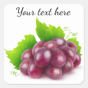 Sticker Carré Raisins rouges
