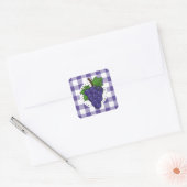Sticker Carré Raisins sur Plaid violet blanc (Enveloppe)