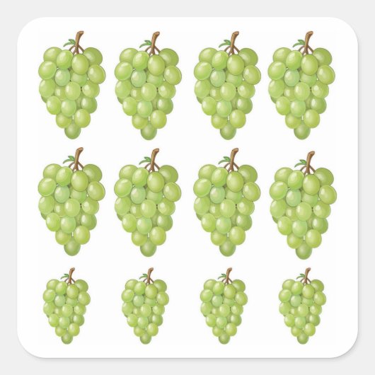 Sticker Carré Raisins verts (Devant)