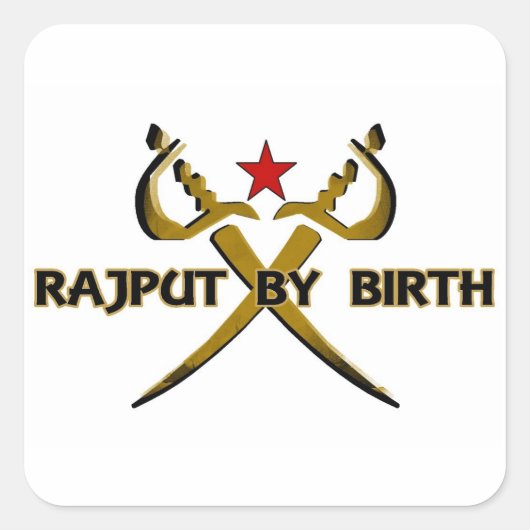 Sticker Carré Rajput By Birth Red Star (Devant)