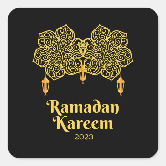 Sticker Carré Ramadan Kareem Signification - Aïd Moubarak 2023 (Devant)
