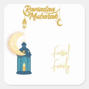 Sticker Carré Ramadan Moubarak Décor sur mesure Nom de la décora