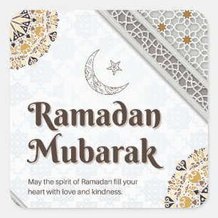 Sticker Carré Ramadan Moubarak Mandala Croissant Art