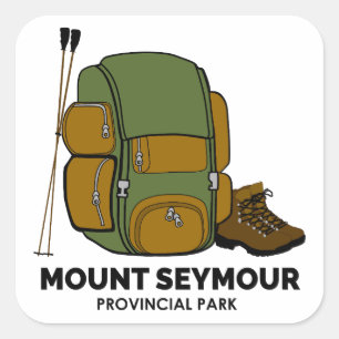 Sticker Carré Randonnée avec sac à dos dans le parc provincial M