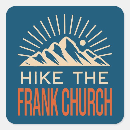 Sticker Carré Randonnée L'Église Frank Wilderness Idaho Sunburst (Devant)