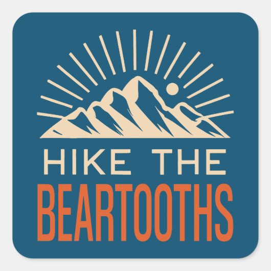 Sticker Carré Randonnée Les Beartoths Sunburst (Devant)