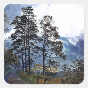 STICKER CARRÉ RANDONNÉE MONTAGNE