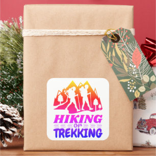 Sticker Carré Randonnée ou trekking