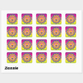 Sticker Carré Rangoli 001 (Feuille)