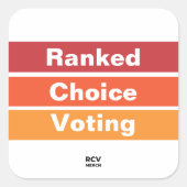 Sticker Carré Ranked Choice Voting 3 Stripes (Devant)