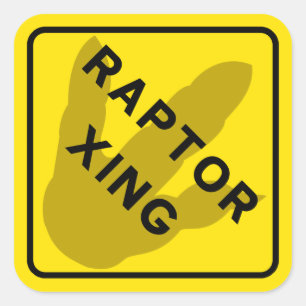 Sticker Carré Raptor croisant l'autocollant