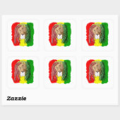 Sticker Carré Rasta Lion (Feuille)