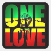 Sticker Carré Rasta One Love (Devant)