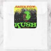 STICKER CARRÉ RASTA P.O.W. KUSH (Sac)