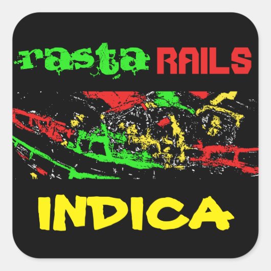 STICKER CARRÉ RASTA RAILS INDICA (Devant)