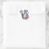 Sticker Carré Rat comme mécanique avec clé (Sac)