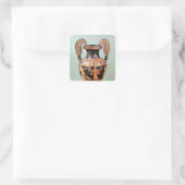 Sticker Carré Rateuse à vison rouge (Sac)