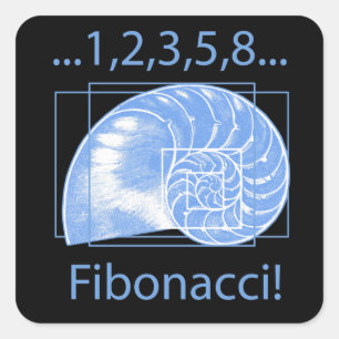 Sticker Carré Ratio d'or, spirale de Fibonacci