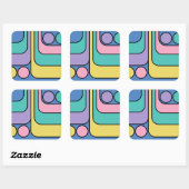 Sticker Carré Rationalisation Moderne Style rétro Design géométr (Feuille)