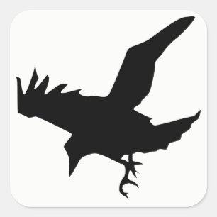 Sticker Carré Raven Silhouette