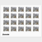 Sticker Carré Ravin neigeux (Feuille)