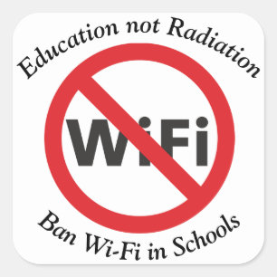 Sticker Carré Rayonnement d'éducation pas, interdiction Wi-Fi