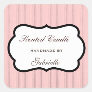 Sticker Carré Rayure rose élégante et wimsical