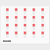 Sticker Carré Rayure rouge verticale blanc professionnel uni (Feuille)