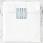 Sticker Carré Rayures Bleues Clair Et Fleurs (Sac)