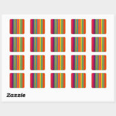 Sticker Carré Rayures Brillantes Rétro 60 MOD (Feuille)