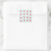 Sticker Carré Rayures fraise rose (Sac)