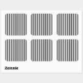 Sticker Carré Rayures grises et noires sur fond blanc (Feuille)