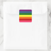Sticker Carré Rayures horizontales arc-en-ciel (Sac)