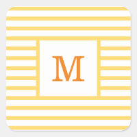 Rayures jaunes et blanches Monogramme personnalisé