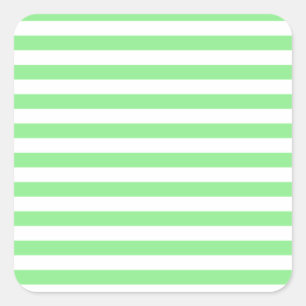 Sticker Carré Rayures minces - blanches et vert clair