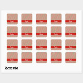 Sticker Carré Rayures vertes, rouges et blanches (Feuille)
