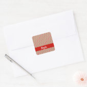 Sticker Carré Rayures vertes, rouges et blanches (Enveloppe)