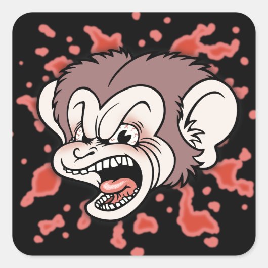 Sticker Carré Raz Poutine, le singe fou (Devant)
