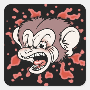 Sticker Carré Raz Poutine, le singe fou