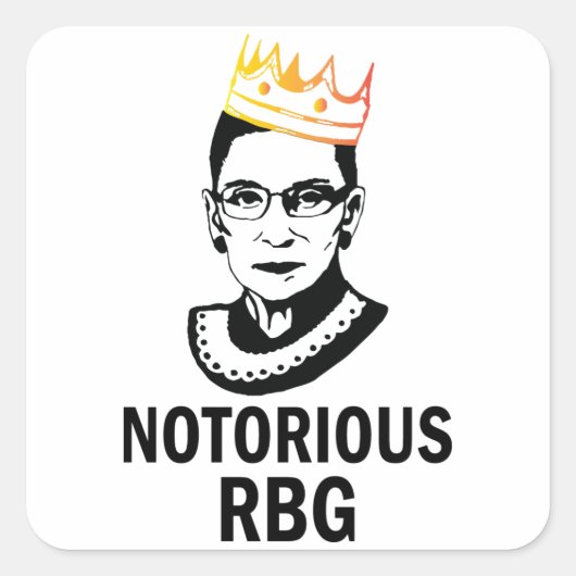 Sticker Carré RBG (GOLD) - Ruth Bader Ginsburg (Devant)