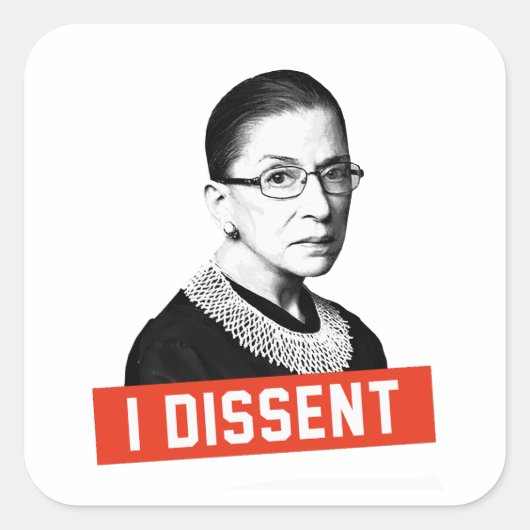 Sticker Carré RBG : J'ai envoyé un DI (Devant)